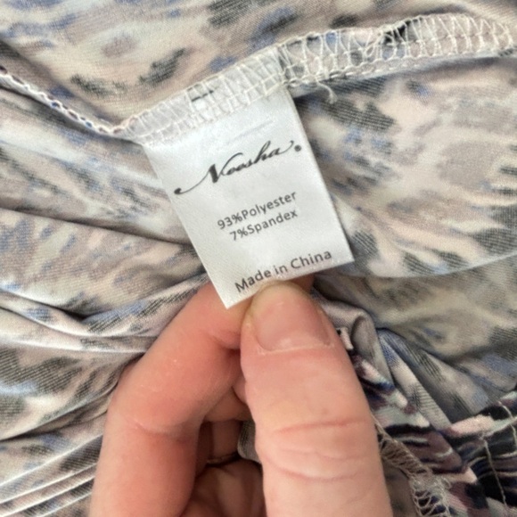 Elegant Blue Patterned Maxi Dress - Picture 4 of 4